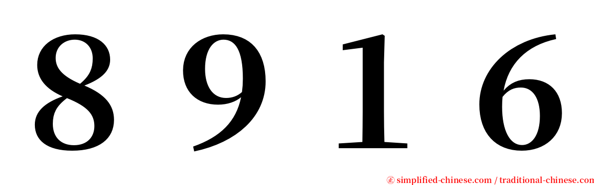 ８９１６ serif font