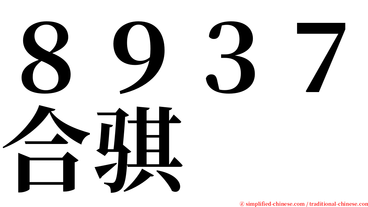 ８９３７合骐 serif font