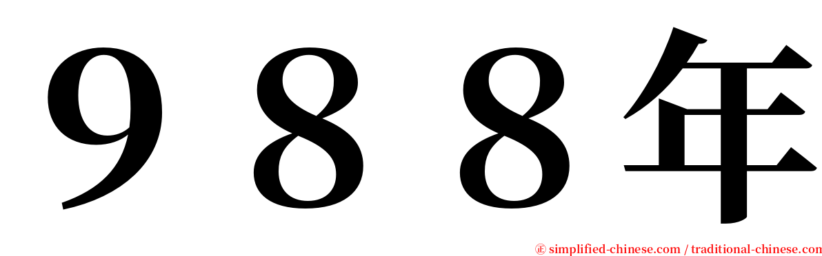 ９８８年 serif font