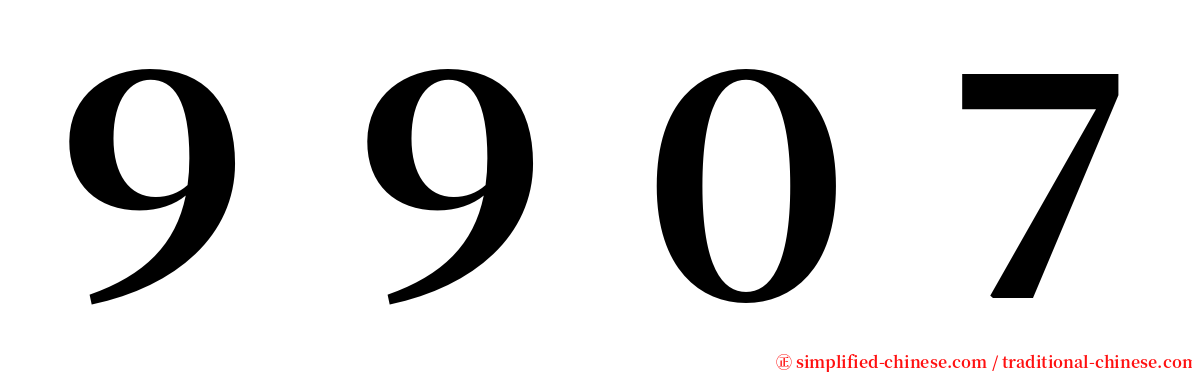 ９９０７ serif font