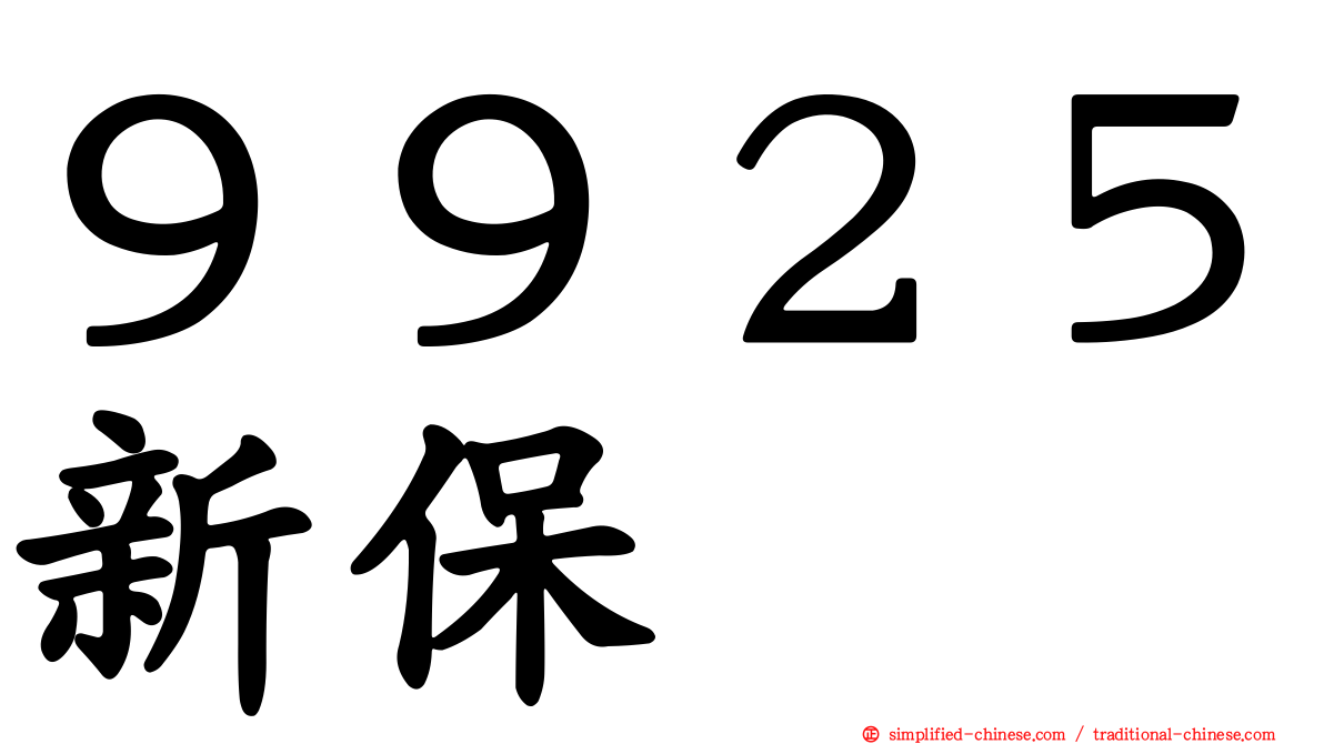 ９９２５新保