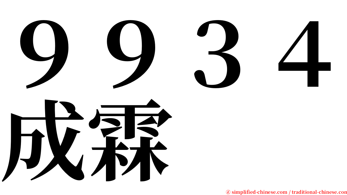 ９９３４成霖 serif font