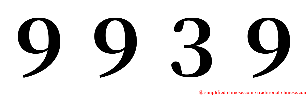 ９９３９ serif font