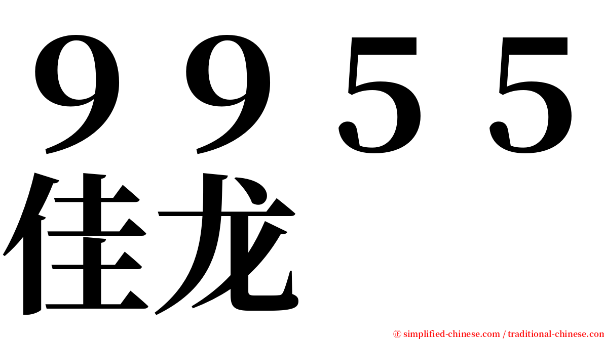 ９９５５佳龙 serif font