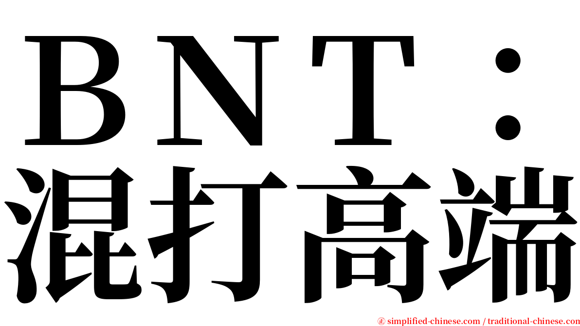 ＢＮＴ：混打高端 serif font