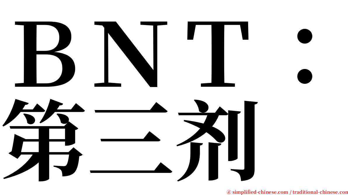 ＢＮＴ：第三剂 serif font