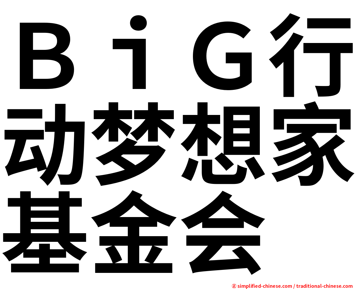 ＢｉＧ行动梦想家基金会