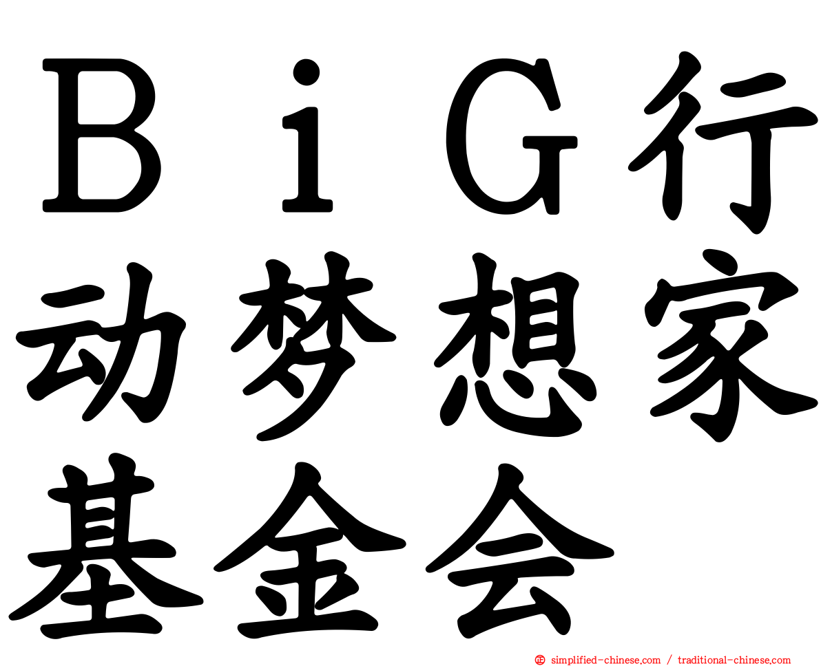 ＢｉＧ行动梦想家基金会