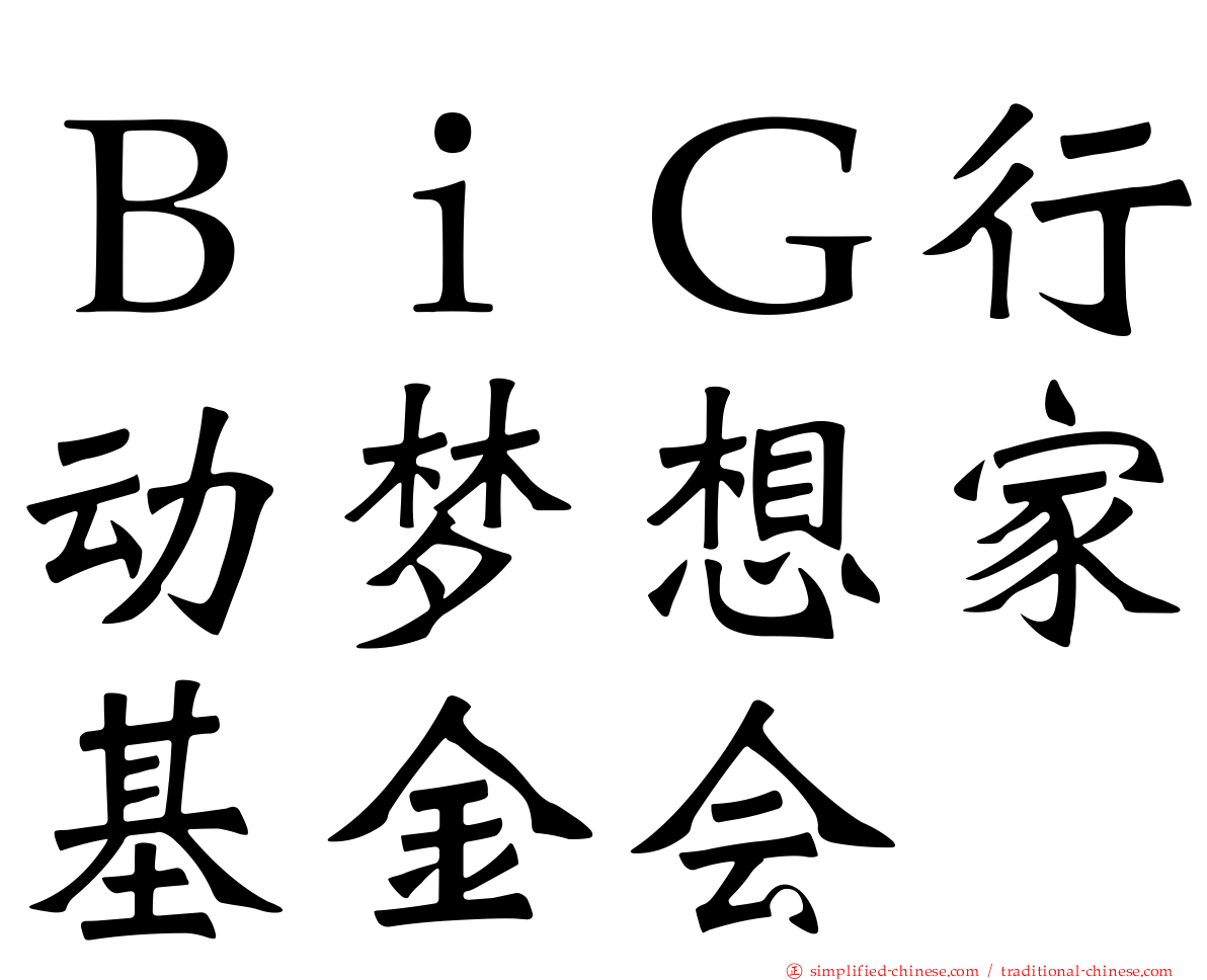 ＢｉＧ行动梦想家基金会