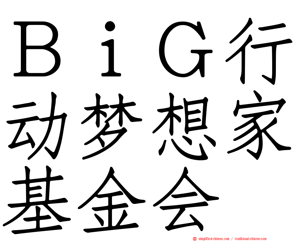 ＢｉＧ行动梦想家基金会