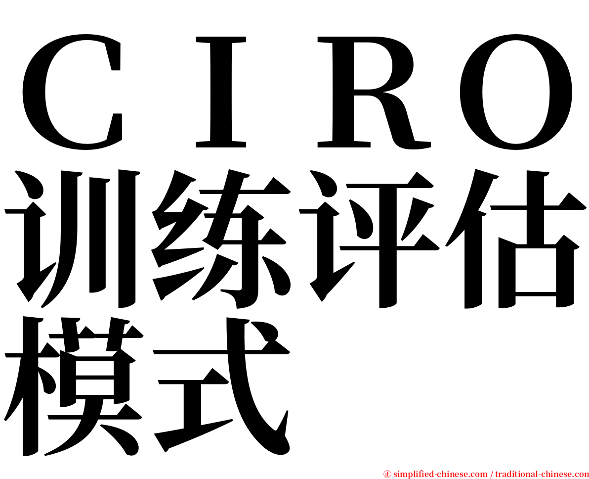 ＣＩＲＯ训练评估模式 serif font