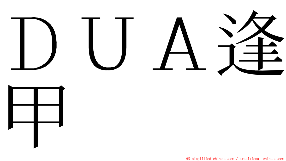 ＤＵＡ逢甲 ming font