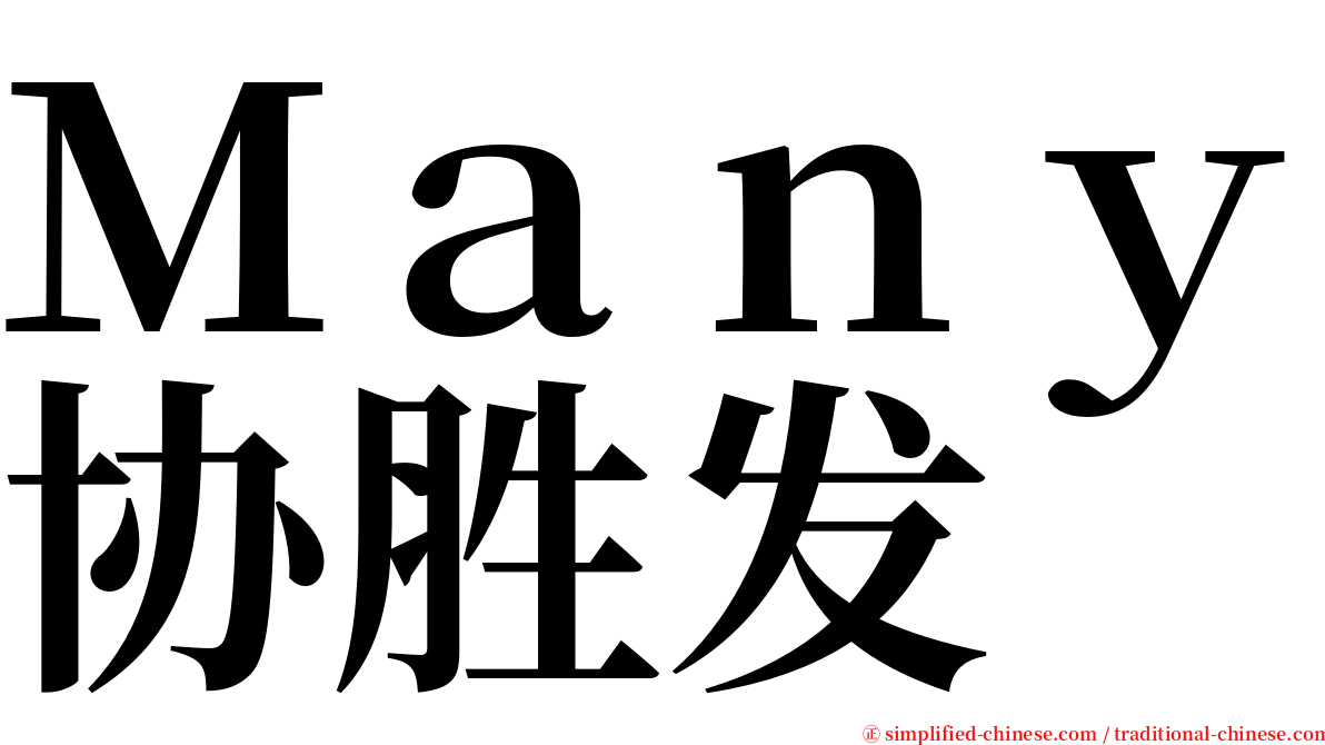 Ｍａｎｙ协胜发 serif font