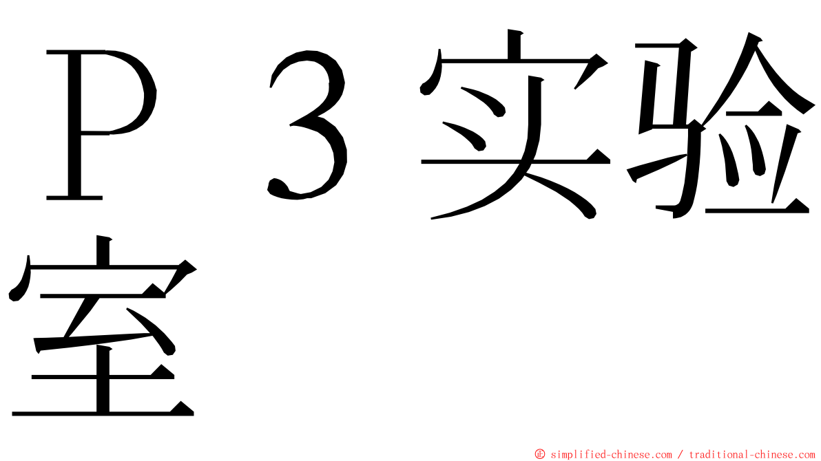 Ｐ３实验室 ming font