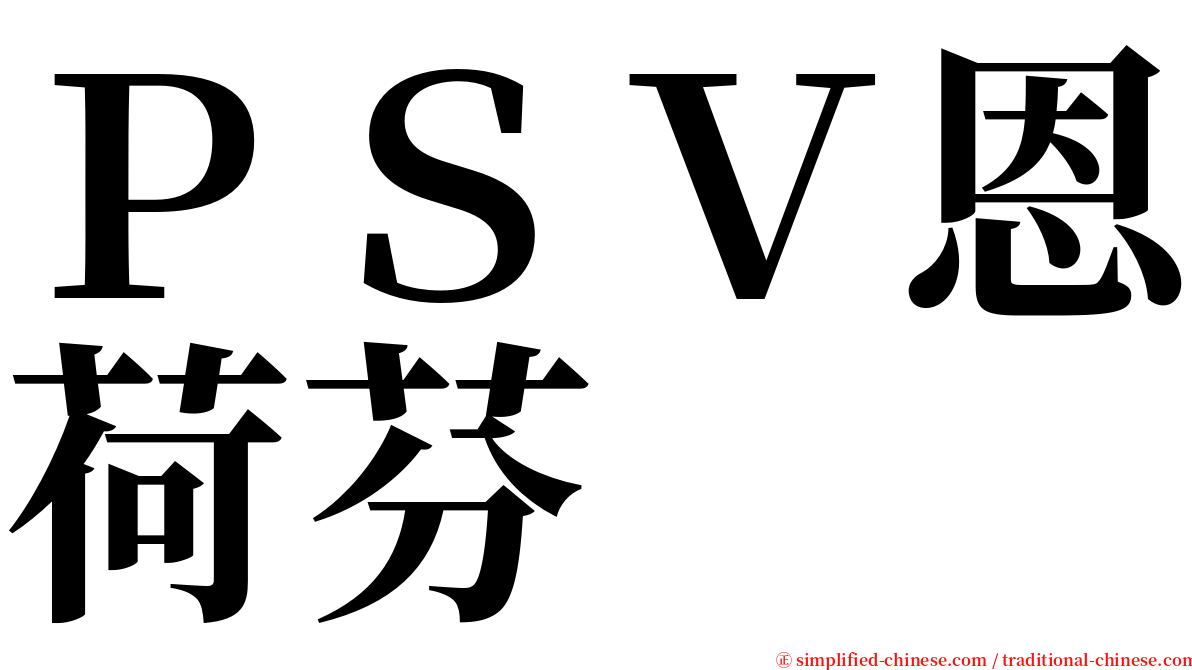 ＰＳＶ恩荷芬 serif font