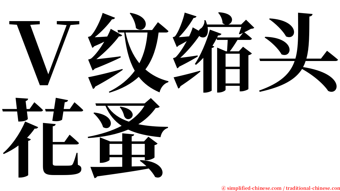 Ｖ纹缩头花蚤 serif font