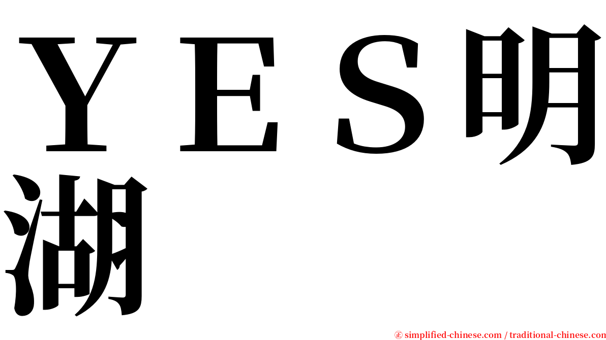 ＹＥＳ明湖 serif font