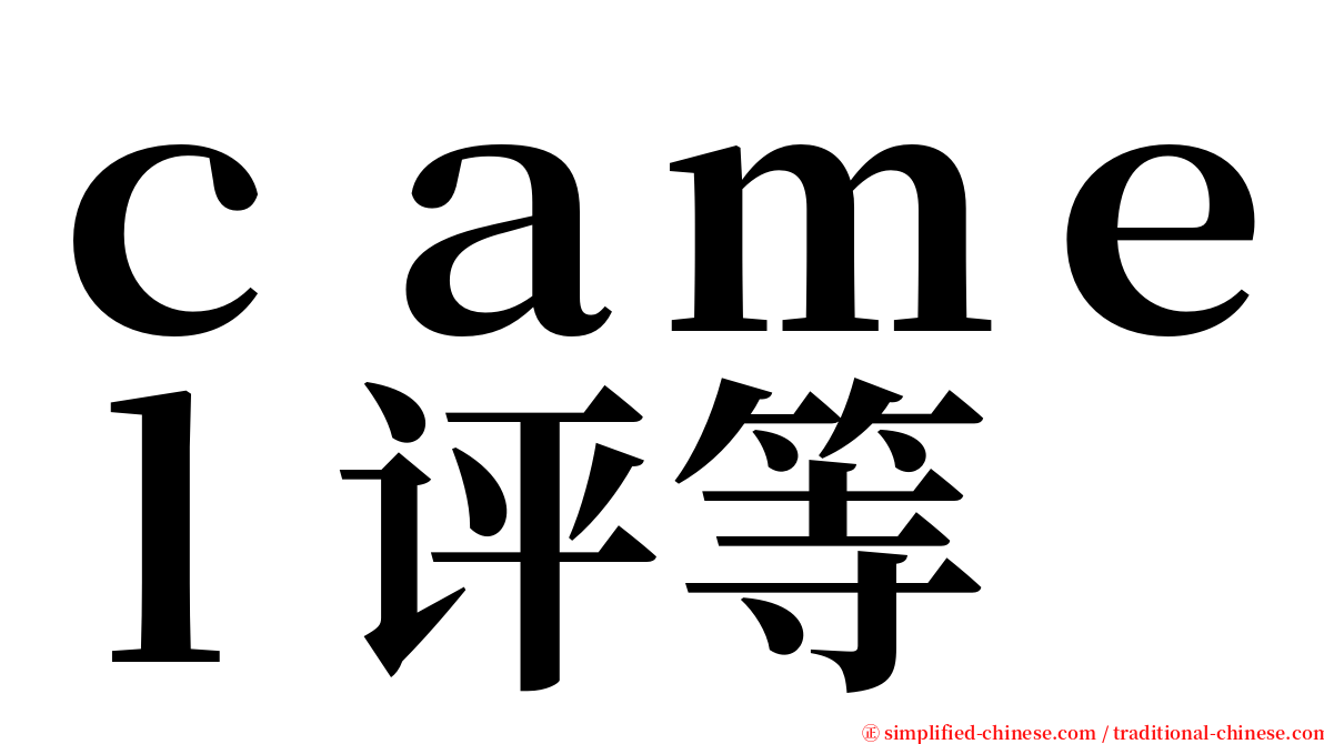 ｃａｍｅｌ评等 serif font